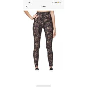 NEW Good American Sz 5 Snake Print Core Power Leggings 2XL Black 1C